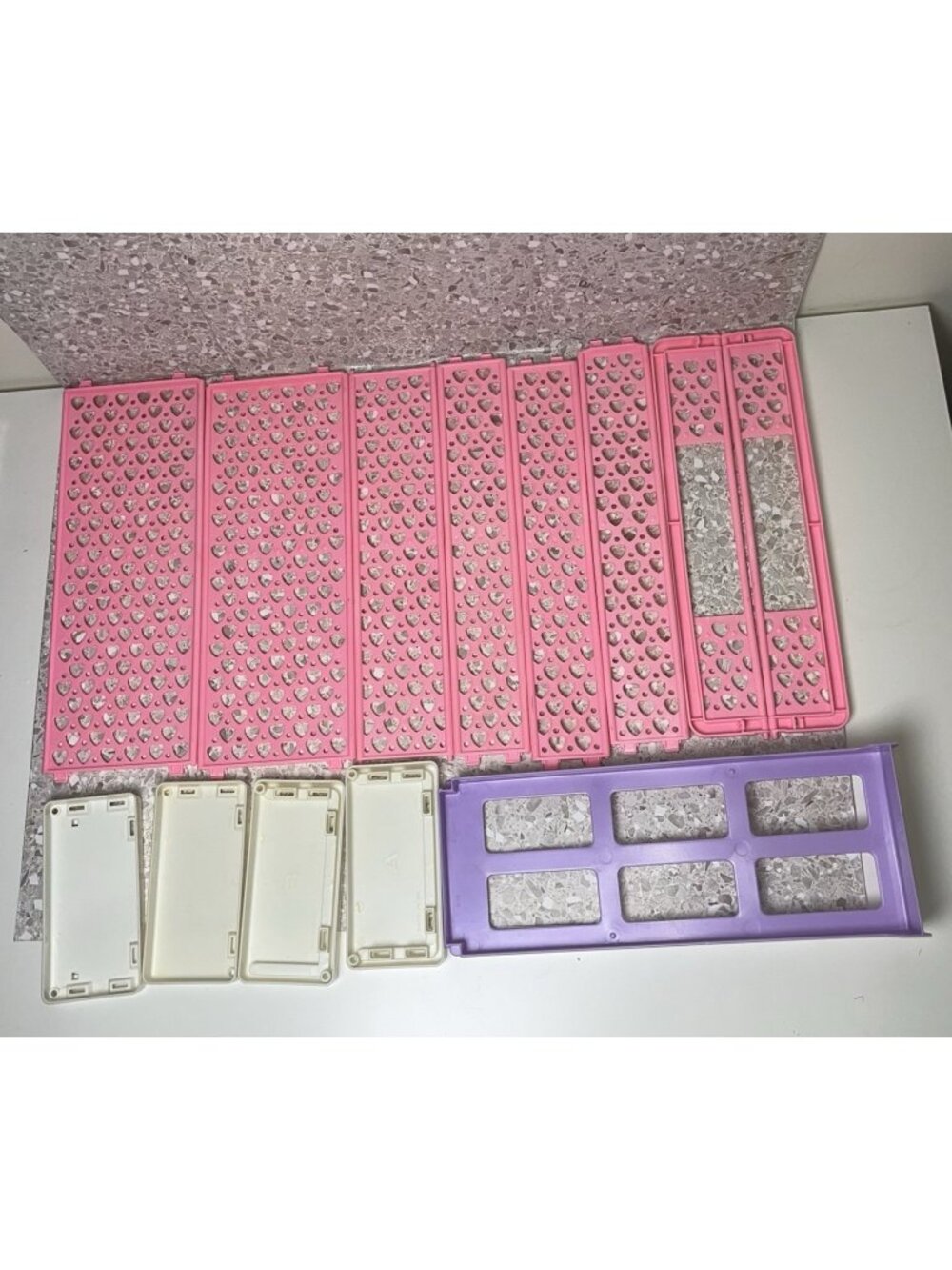 Barbie Mattel 1992 Bedroom Fold Up Vintage Playset #7580 Pink Hearts Incomplete